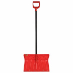 Лопата для уборки снега 50х34см "ПРОРАБ" ребра жесткости, планка на клепках СУПЕРПРОЧНАЯ, первичное сырье, черенок с V-ручкой, КРАСНАЯ, ГРАНДМАСТЕР, 700331