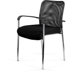 Стул офисный Easy Chair Афродита Люкс чёрный (сетка, металл хромированный)