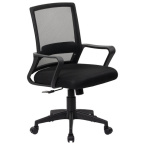 Кресло оператора Кресло CROMEX (КРОМЕКС) "Basic CH-698", с подлокотниками, механизм качания, сетка/ткань TW, черное, 
